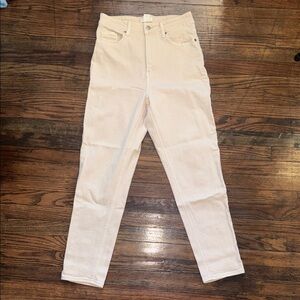 H&M High Rise Skinny Jeans Cream Beige Stretch Size 6 EU 38